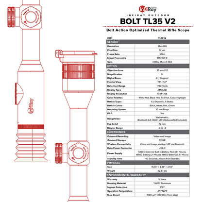 BOLT TL35 V2 Thermal Weapon Sight 384x288 35mm